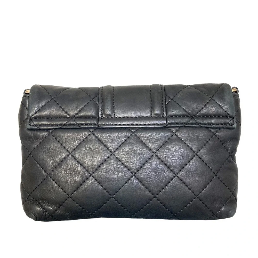 Calvin Klein quilted black leather clutch bag